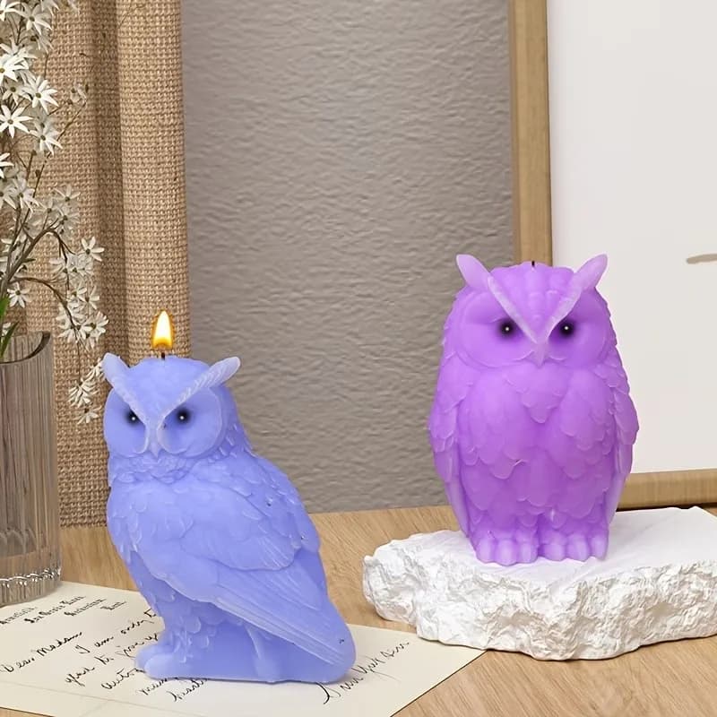Stampi in Silicone per Resina a Forma di Animali, Stampo Fai-da-te per Ornamenti a Specchio a Forma di Gufo in Resina Epossidica, Stampo in Silicone 3D per Ornamenti in Gesso e Candele