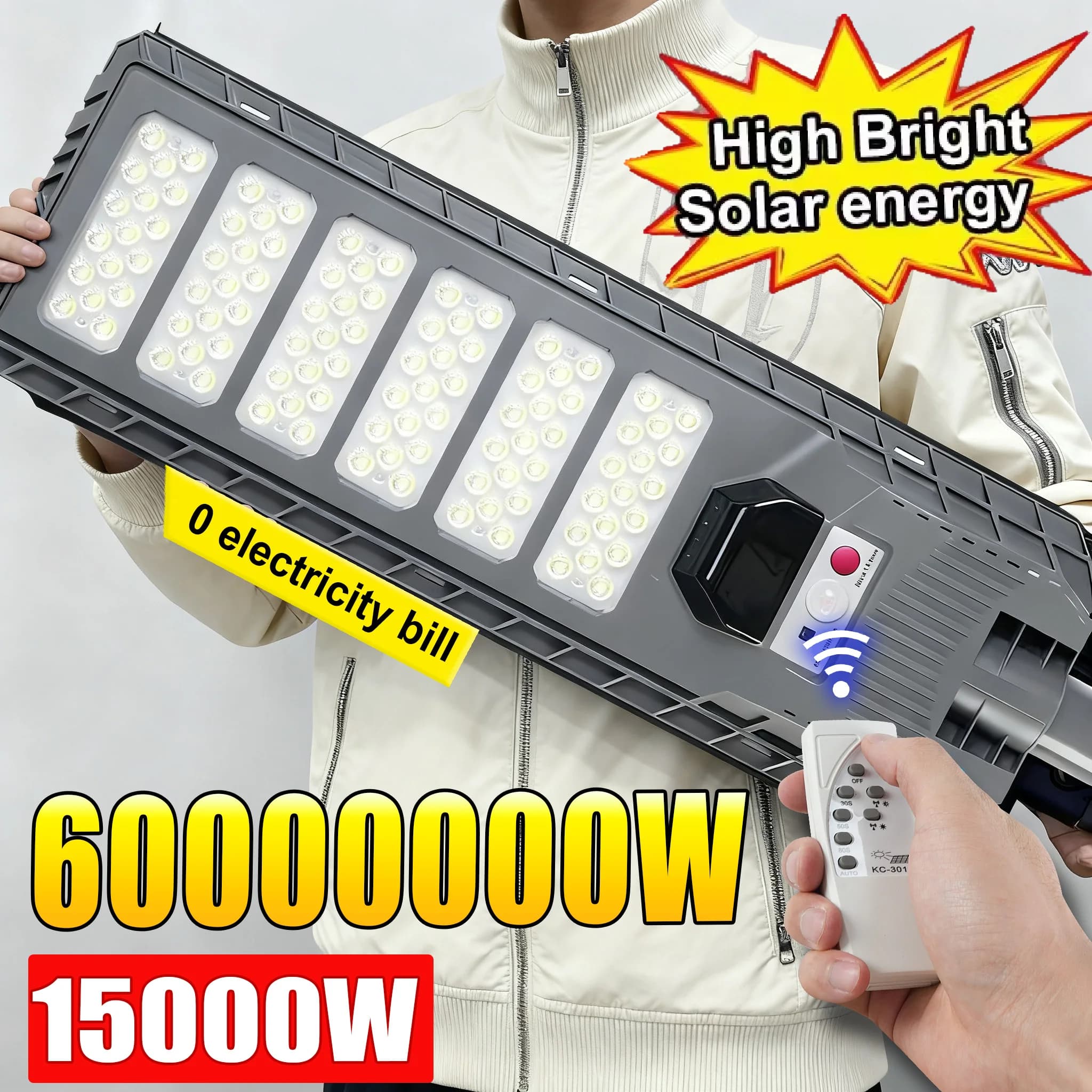 15000W Ultra Powerful Solar Led Outdoor Lighting Outdoor Garden Solar Spotlight Motion Sensor Remote Control External Solar Lamp