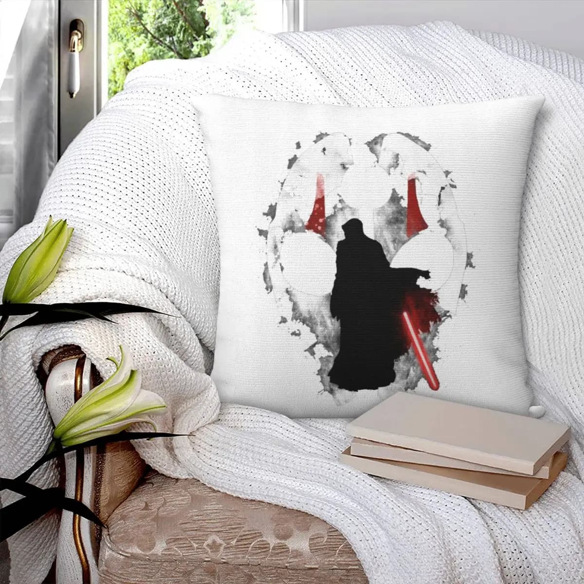 Darth Nihilus Federa quadrata Federa per cuscino Cuscino in poliestere con cerniera Cuscino decorativo comfort per divano di casa