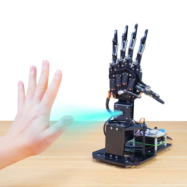 Hiwonder uHandPi Raspberry Pi Left and Right Robotic Hand AI Vision Python Programming Education Robot For School
