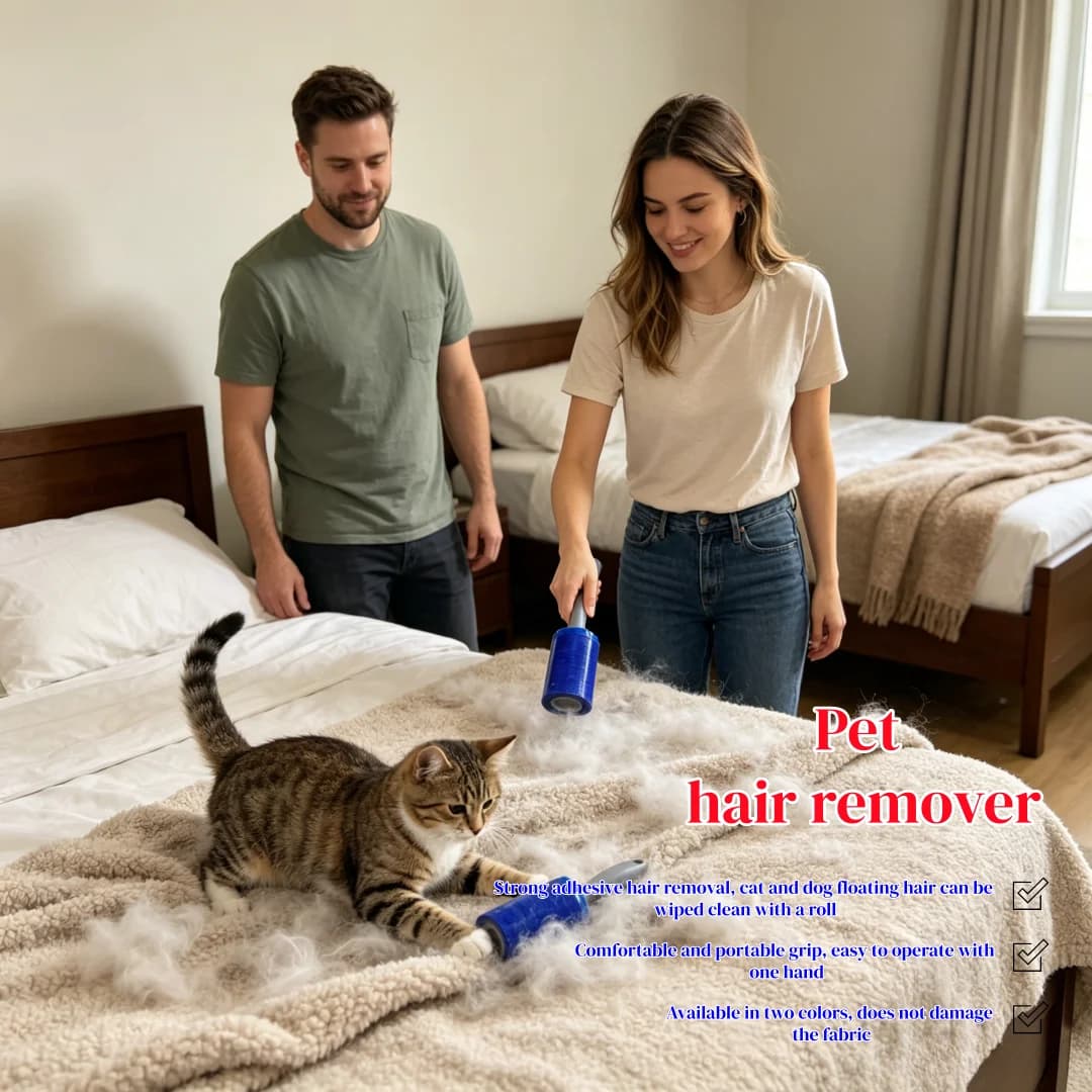 Super Adhesive Plush Roller Set of 250 Sheets, Used for Pet Hair Removal and Clothing, Dog and Cat Plush Remover