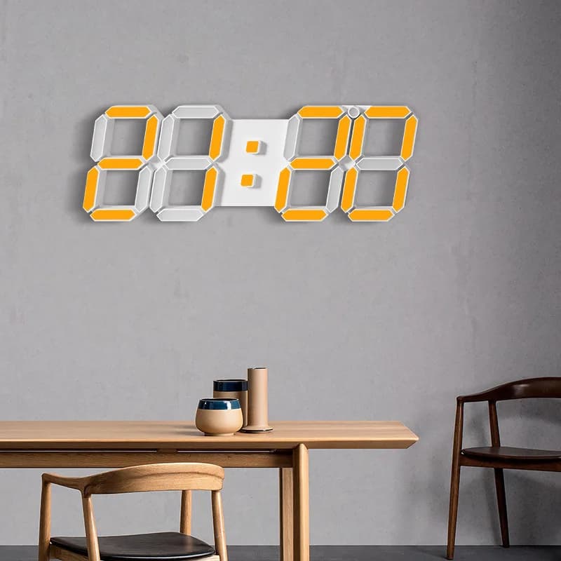 Orologio da Parete LED 3D di Grandi Dimensioni, Design Moderno, Orologio Elettronico con Telecomando, Funzione Fotosensibile e Temporizzazione Automatica
