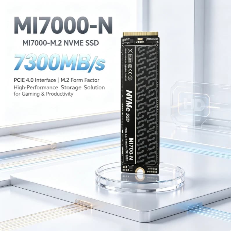 Original MI7000-N PCIe Gen4 High Speed External NVMe SSD High Performance Portable Solid State Drive Storage for Laptop Desktop