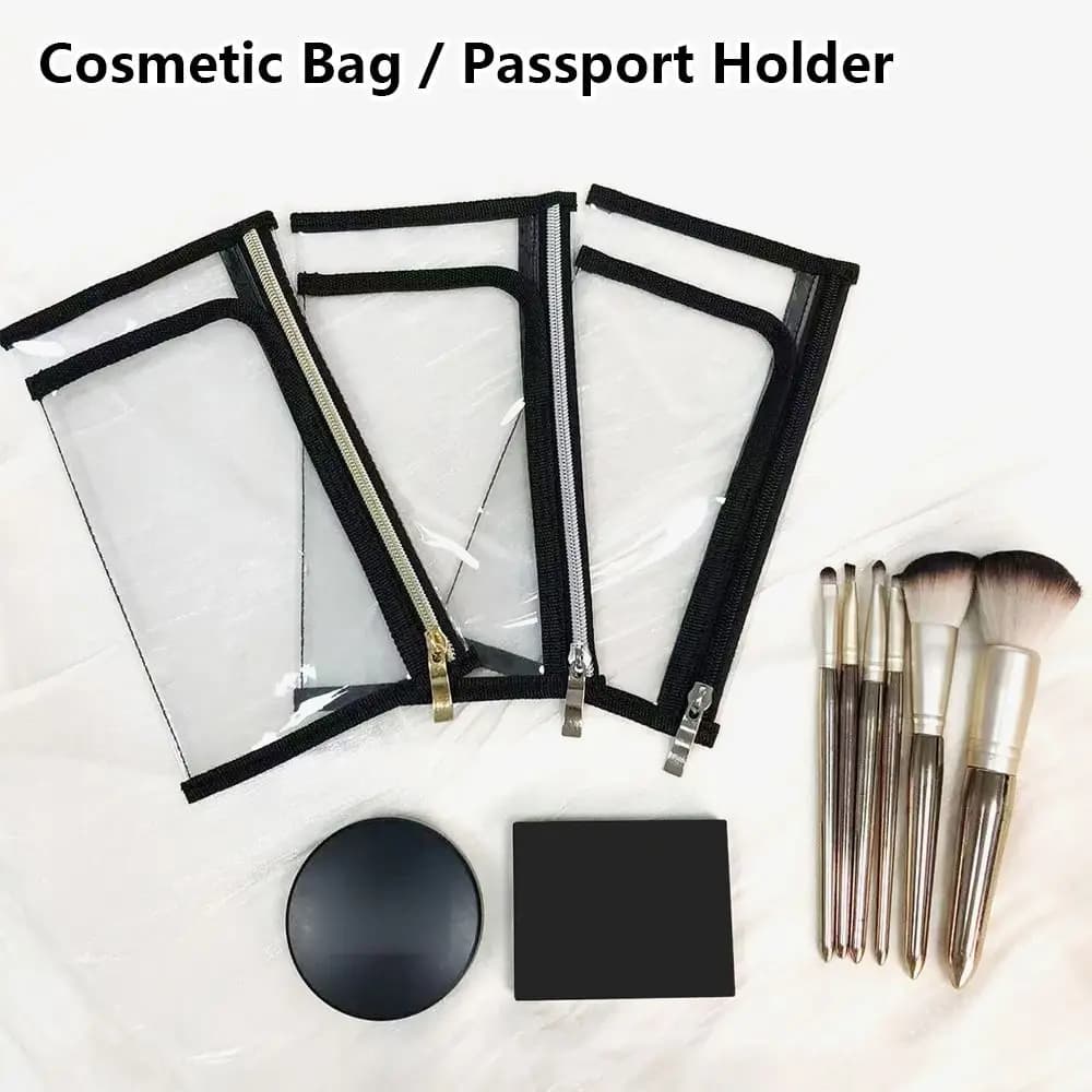 1 pz Nuova Borsa Cosmetica in PVC Impermeabile, Porta Documenti da Viaggio Trasparente, Porta Passaporto Portatile