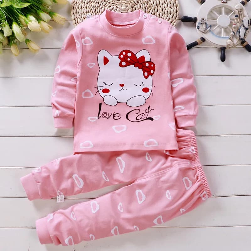 Cotone neonata abbigliamento inverno neonato abbigliamento set 2 set di pigiama per bambini primaverili 0-5 anni bambino cartone animato casual