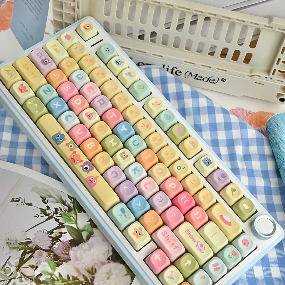 MOA Keycaps PBT 133 tasti Graffiti Monster Cute Candy per 60/64/84/98/108 tastiera meccanica da gioco MX Switch