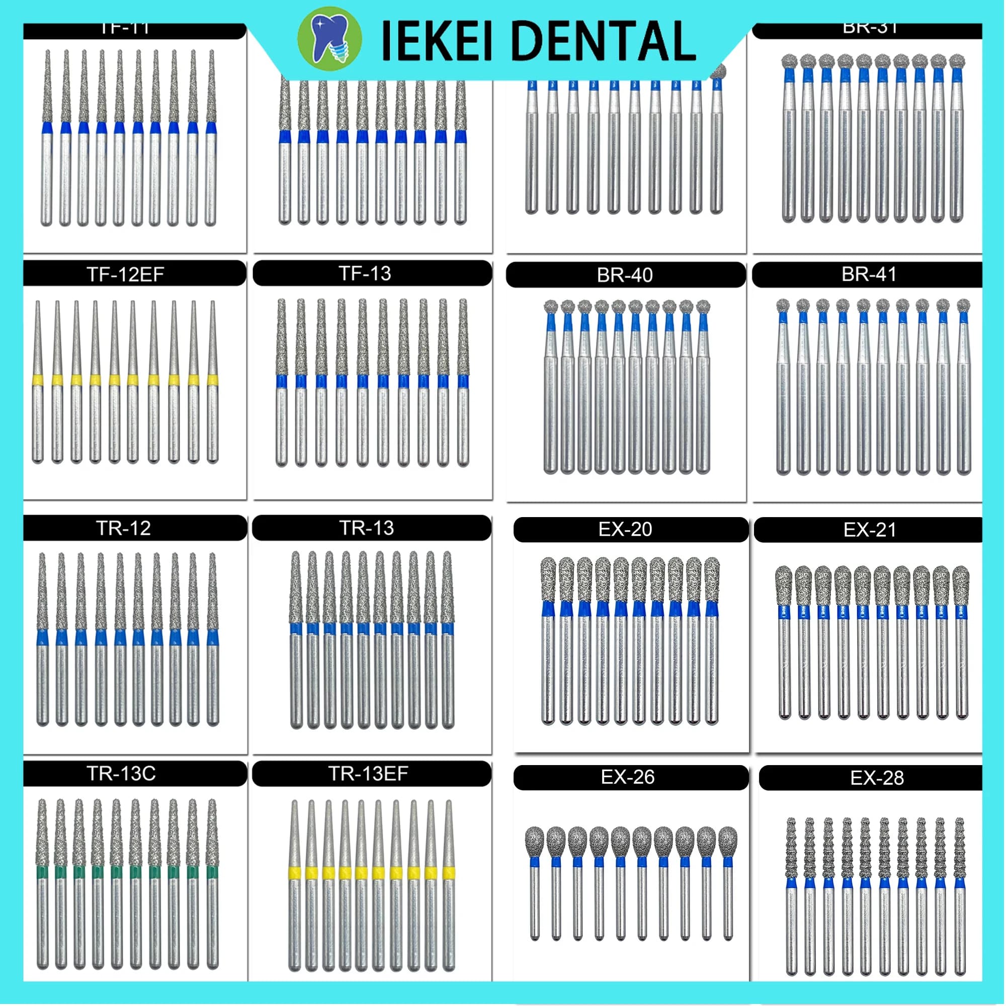 10 pcs Dental Diamond Brake FG Tips Dia 1.6mm Dentale Carbide Ball Fragole Polishing teeth whitening tools