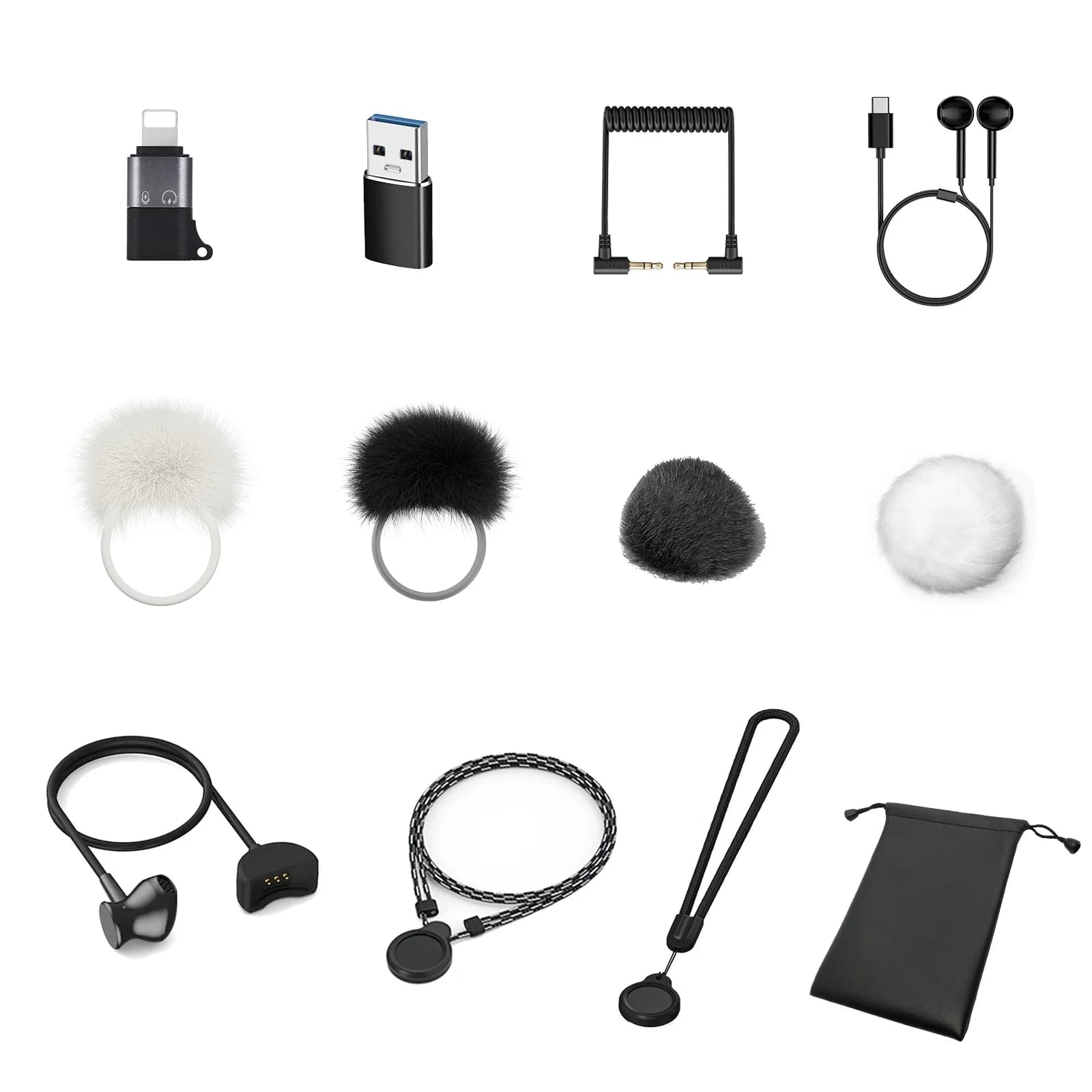 Microphone Accessories Wireless Washer Microphone Headphone Adapter Type c to USB 3.5 mm Audio Cable for Video Recording