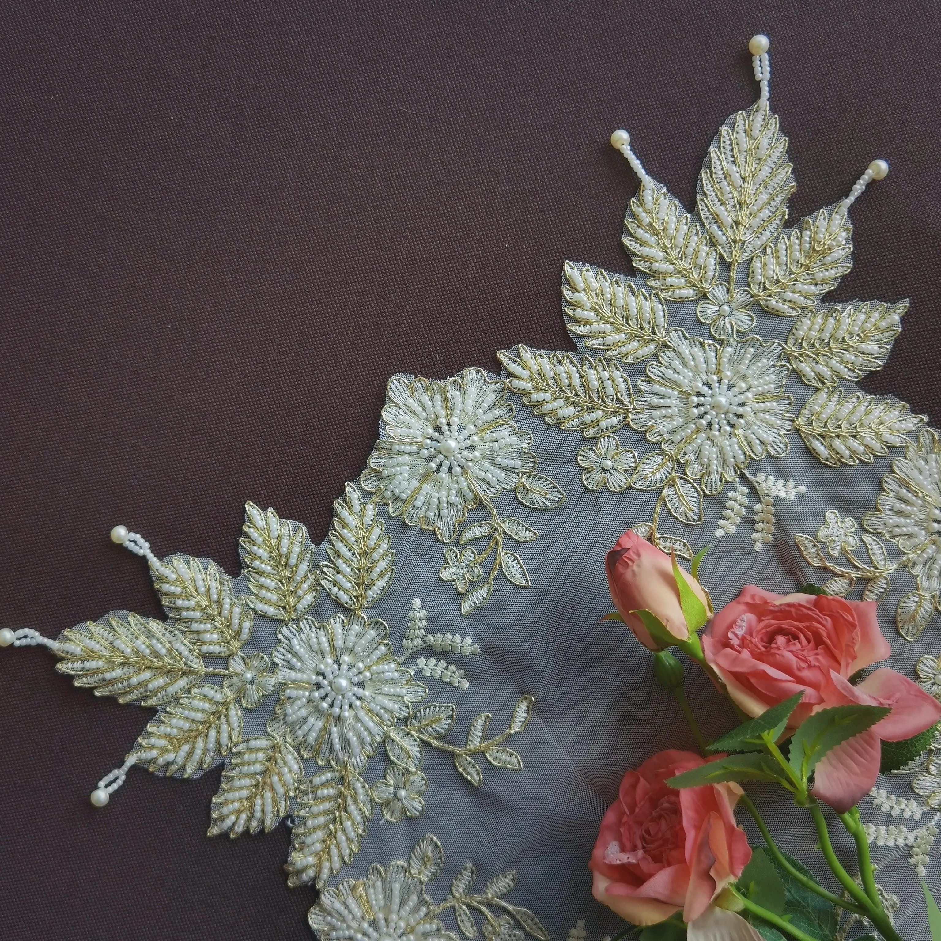 Embroidered Placemats Luxury Handmade Beaded Breakfast Plate Mat European Lace Coasters Heat-Resistant Mats Multi-Purpose Covers