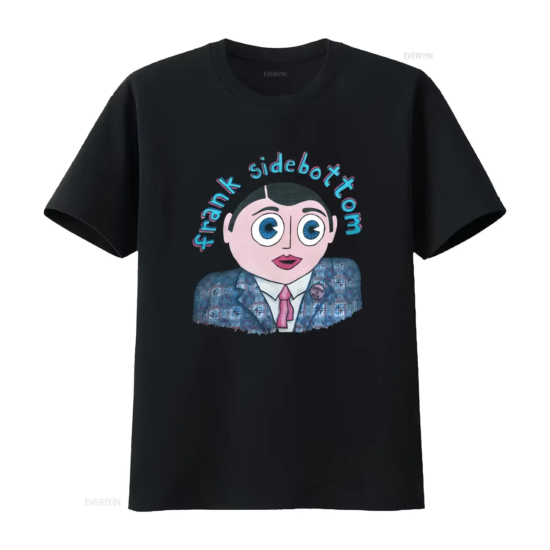 1980s Frank Sidebottom Space is Ace British Comedy T Shirt for vintage Washed Versatile Comfortable homme streetwear