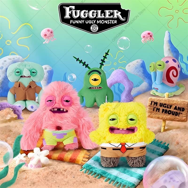 Originale Fuggler Denti Brutti Mostro SpongeBob SquarePants Peluche Giocattoli Portachiavi Fugglers Patrick Star Gary Peluche Pendenti per Bambole