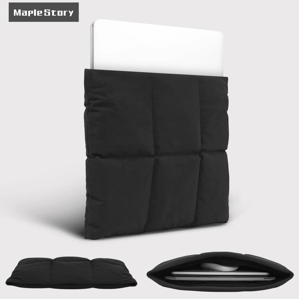Borsa a tracolla gonfia per laptop 13-13,3 15-15,6 pollici Custodia per cuscino antiurto compatibile con MacBook Air/Pro Custodia da trasporto trapuntata per laptop