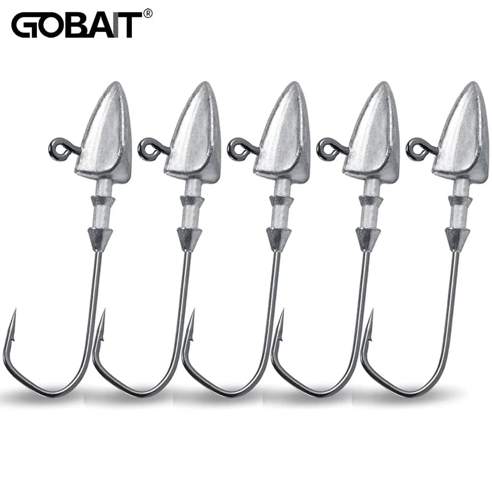 5pcs Metal Jig Head Hook 3.5g 10g 21g 35g Weight Crank Sharp Fishhook Gear Sinker Pesca for Soft Lure Texas Rig Fishing Tackle