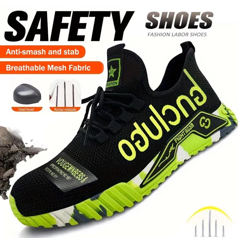 Scarpe antinfortunistiche di moda con puntale in acciaio Scarpe da ginnastica da lavoro Uomo Donna Scarpe da lavoro Stivali antinfortunistici da lavoro a prova di puntura Calzature di sicurezza 2024