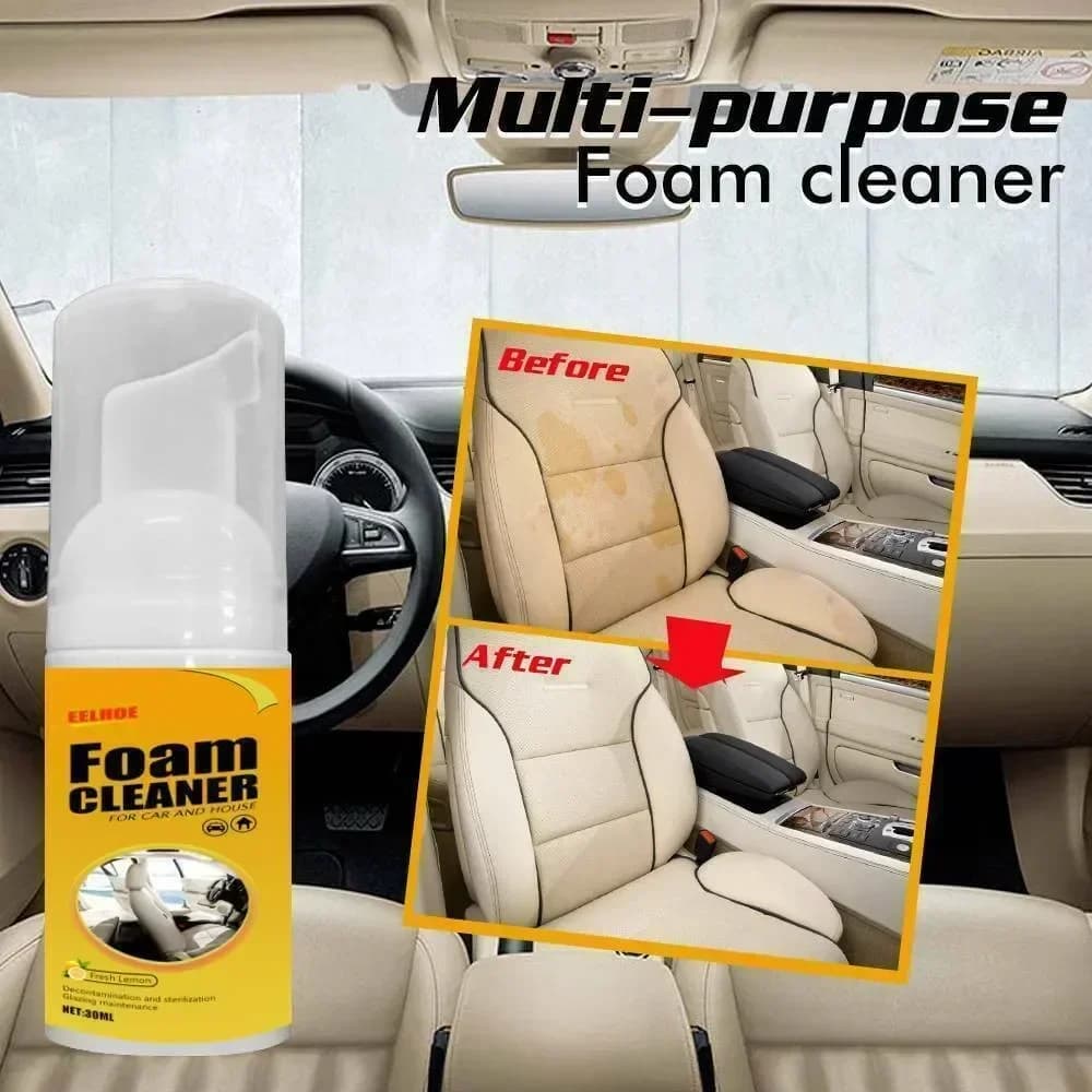 30ML Detergente per auto Schiuma Cera Shampoo Divano Sedile Tappezzeria Tappeto Smacchiatore a secco Pulisce Auto Interni Sedile Cleaner Asciugatura rapida
