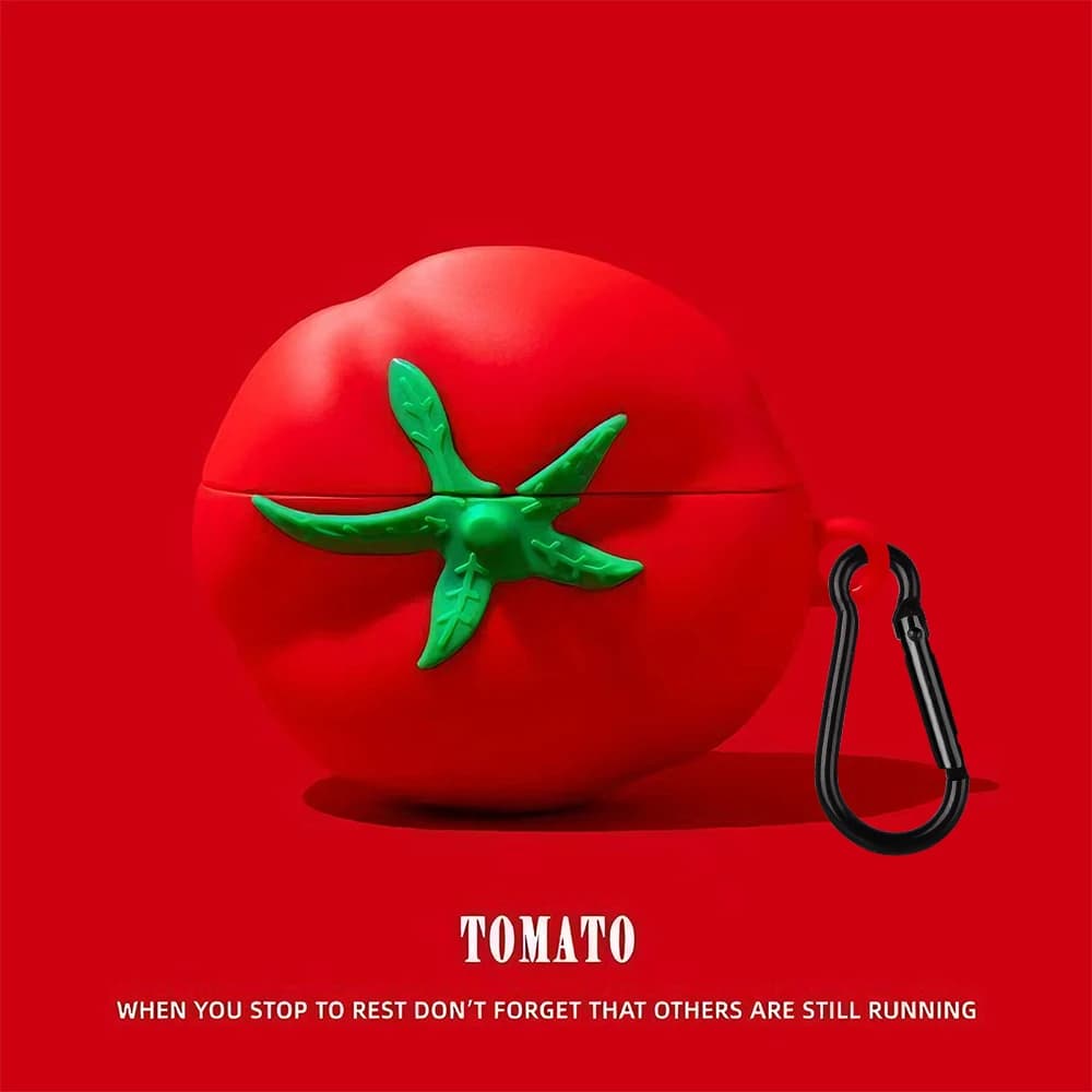 Custodia Protettiva per AirPods Pro 3, Compatibile con AirPods 4, 3, Pro2 - Accessori per Auricolari, Guscio Rigido Colorato Rosso Pomodoro, Edizione Natalizia