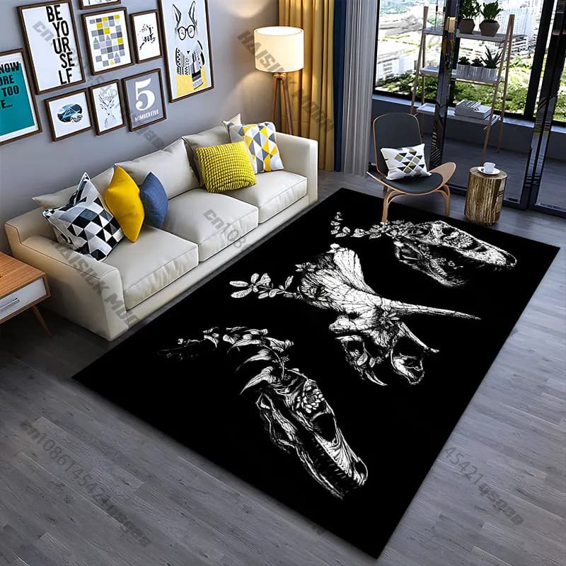 Carpet with natural motifs coming out of ancient ruins, for yoga, living room furniture, baby mat, zerbino, decorative carpet