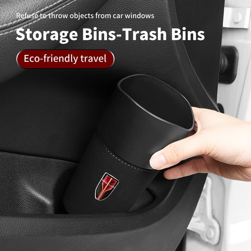 Car Rubbish Bin Trash Can Cup-shaped Bucket Storage Box For Hongqi H9 HS5 H5 H7 E-HS9 E115 HS7 LS7 2021 2022 2023