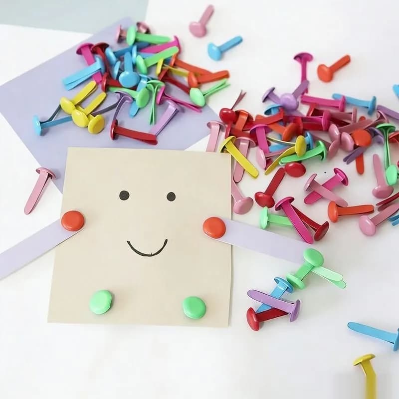 97pcs Colorful Mini Brads, for Journals, Photos & Leather Bag Embellishments