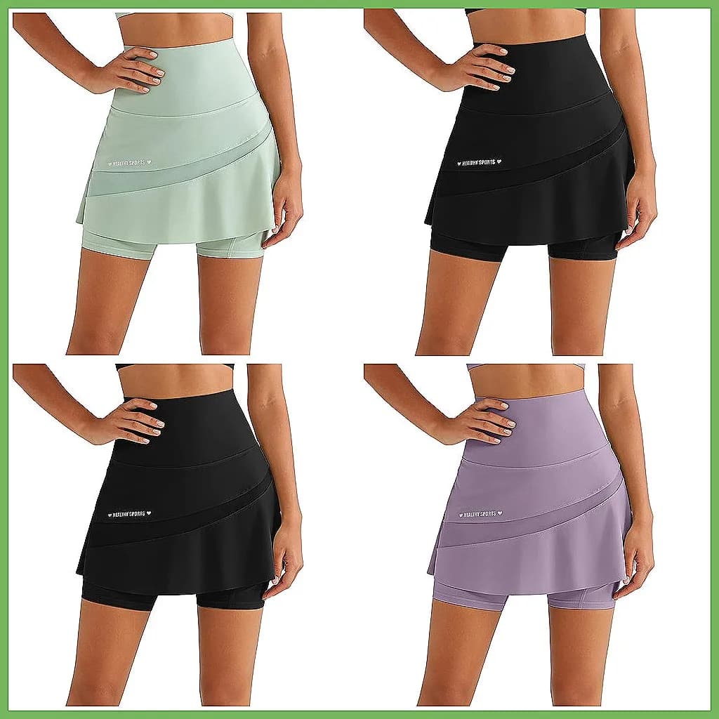 Gonna pantaloncino da tennis a vita alta da donna con tasche - Leggings capri da yoga per sport estivi e pickleball