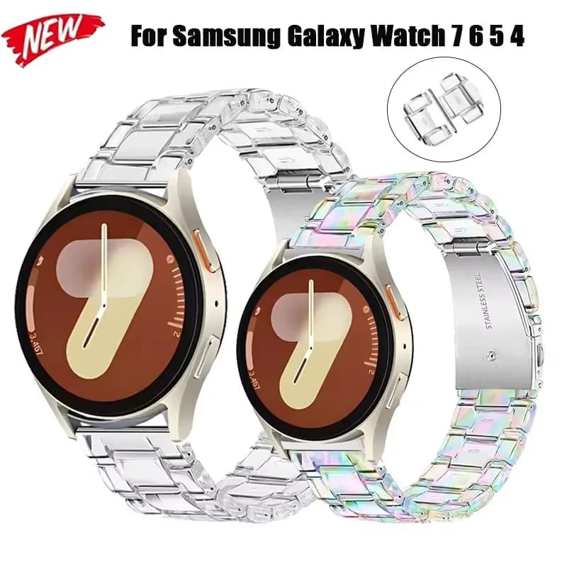 Trasparente cinturino da 20mm trasparente per Samsung Galaxy Watch 7 6 5 40/44mm braccialetto da donna per Galaxy Watch 4 5 6 43/47mm cinturino da polso