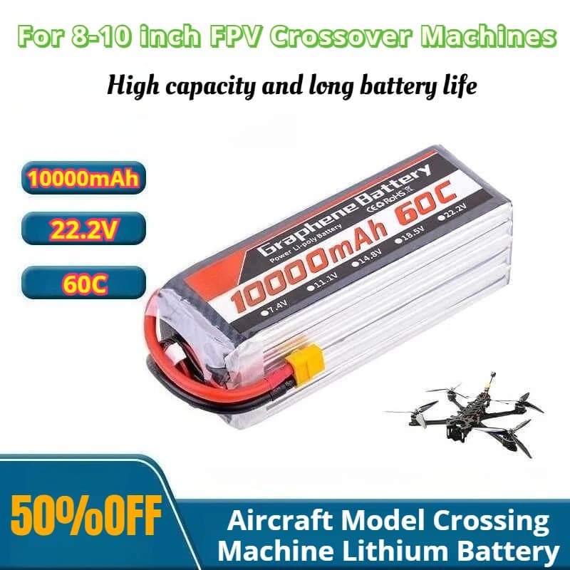 22.2V 6S 60C 10000mAh Lipo Batteria Lipo Drone Batteria XT60/XT90/T EC5 Connettore per RC Quadcopter Elicottero RC Auto Monster
