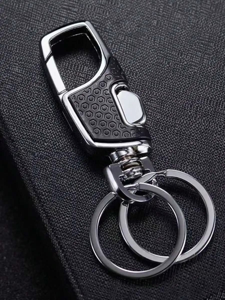 Premium Stainless Steel Keychain With Carabiner Clip And Split Rings For Men Women
