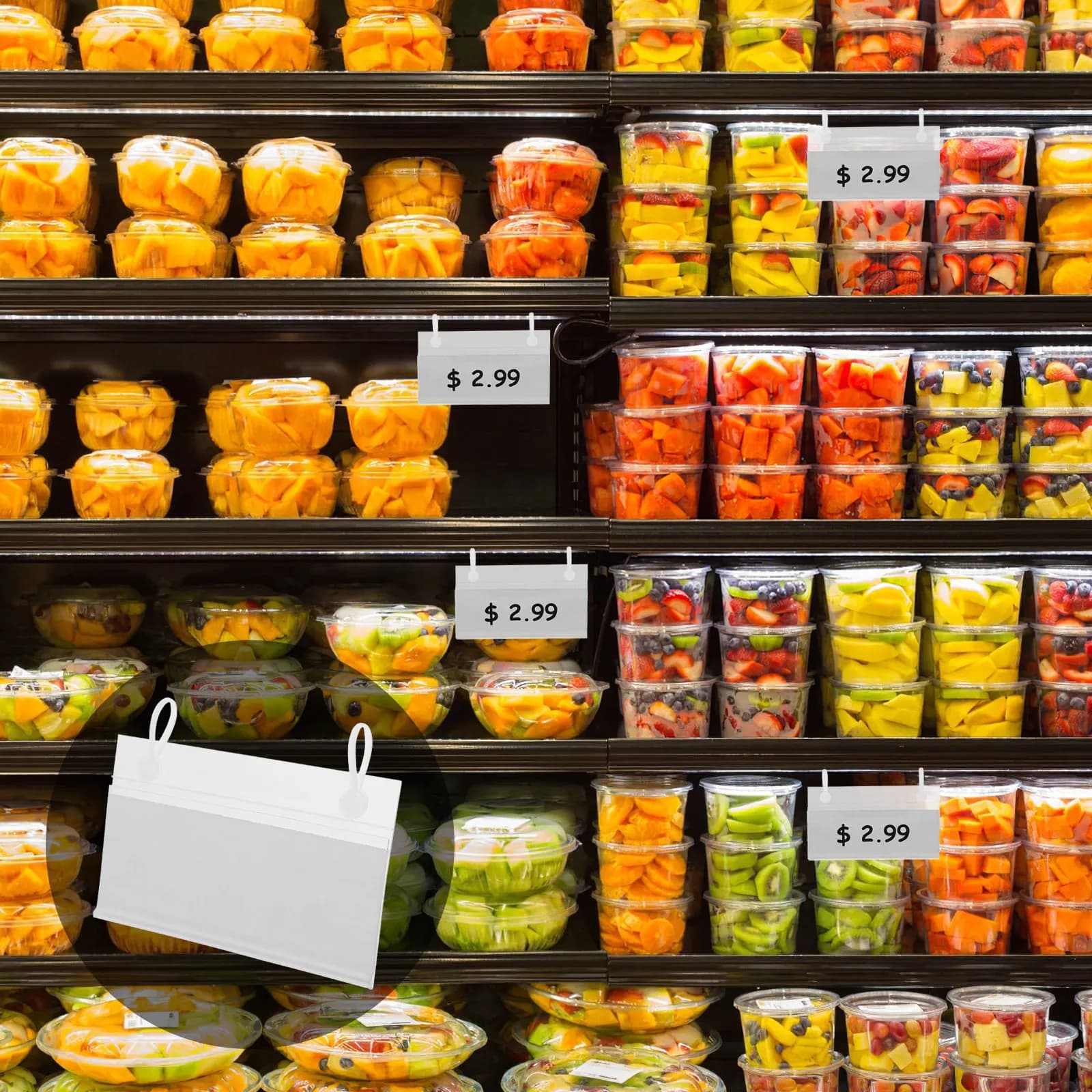 Set di 1 Portaetichette in Plastica Trasparente con Chiusura a Scatto per Prezzi e Segnalazioni, Ideale per Supermercati, Dispense e Magazzini