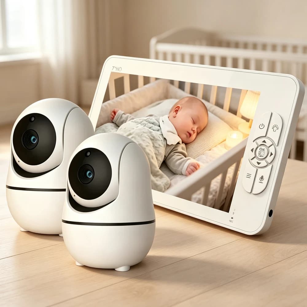 SM70PTZ Wireless 7-inch Baby Care Device Rotating Surveillance Camera Two-way Intercom Room Temperature Monitoring