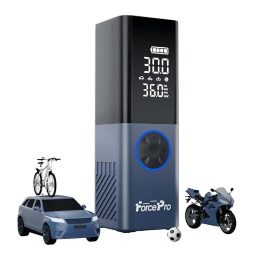 Compressore d'Aria Portatile, Gonfiaggio 5 Volte Più Veloce, Gonfiatore Pneumatici Senza Fili 150PSI con Batteria da 20000mAh per Auto, Moto, Bici, Palloni
