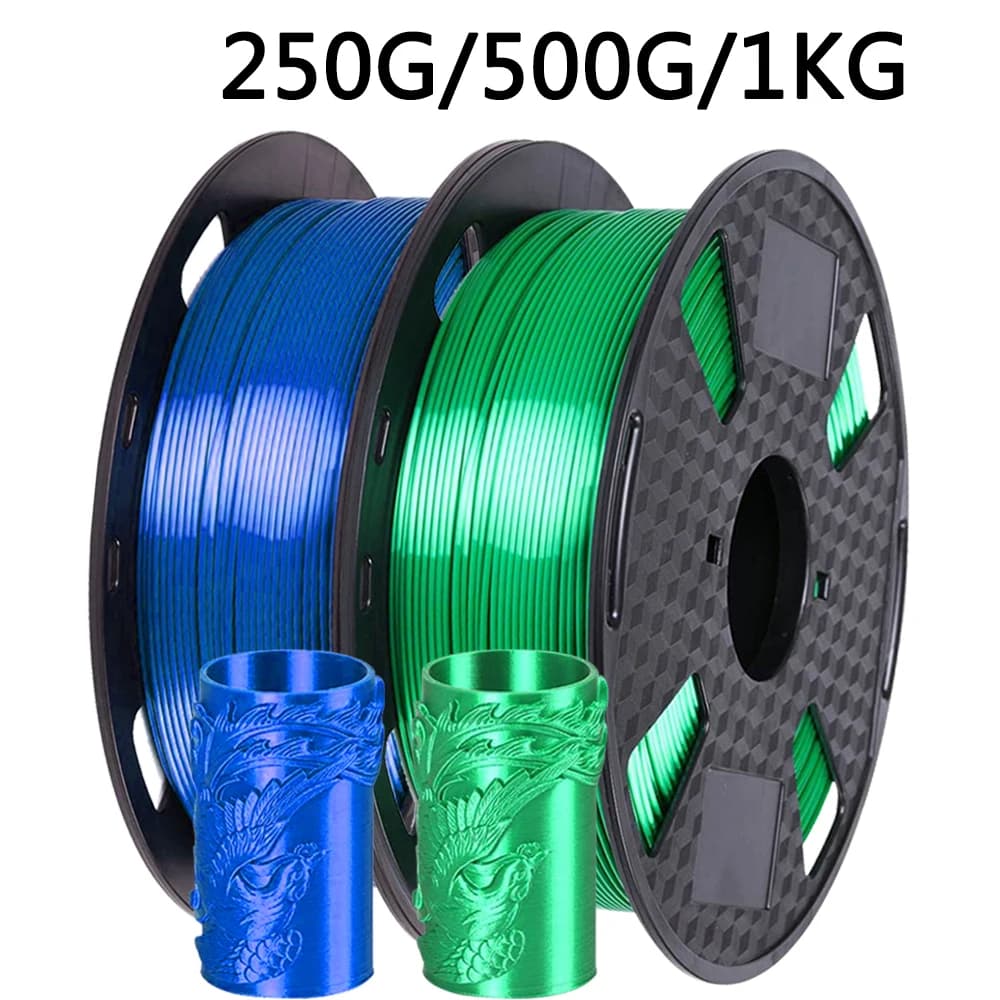 Filamento per Stampante 3D 250g 500g 1Kg Verde Smeraldo e Blu Gemma, Materiale per Stampa 3D 1.75mm, Confezione Sottovuoto Indipendente