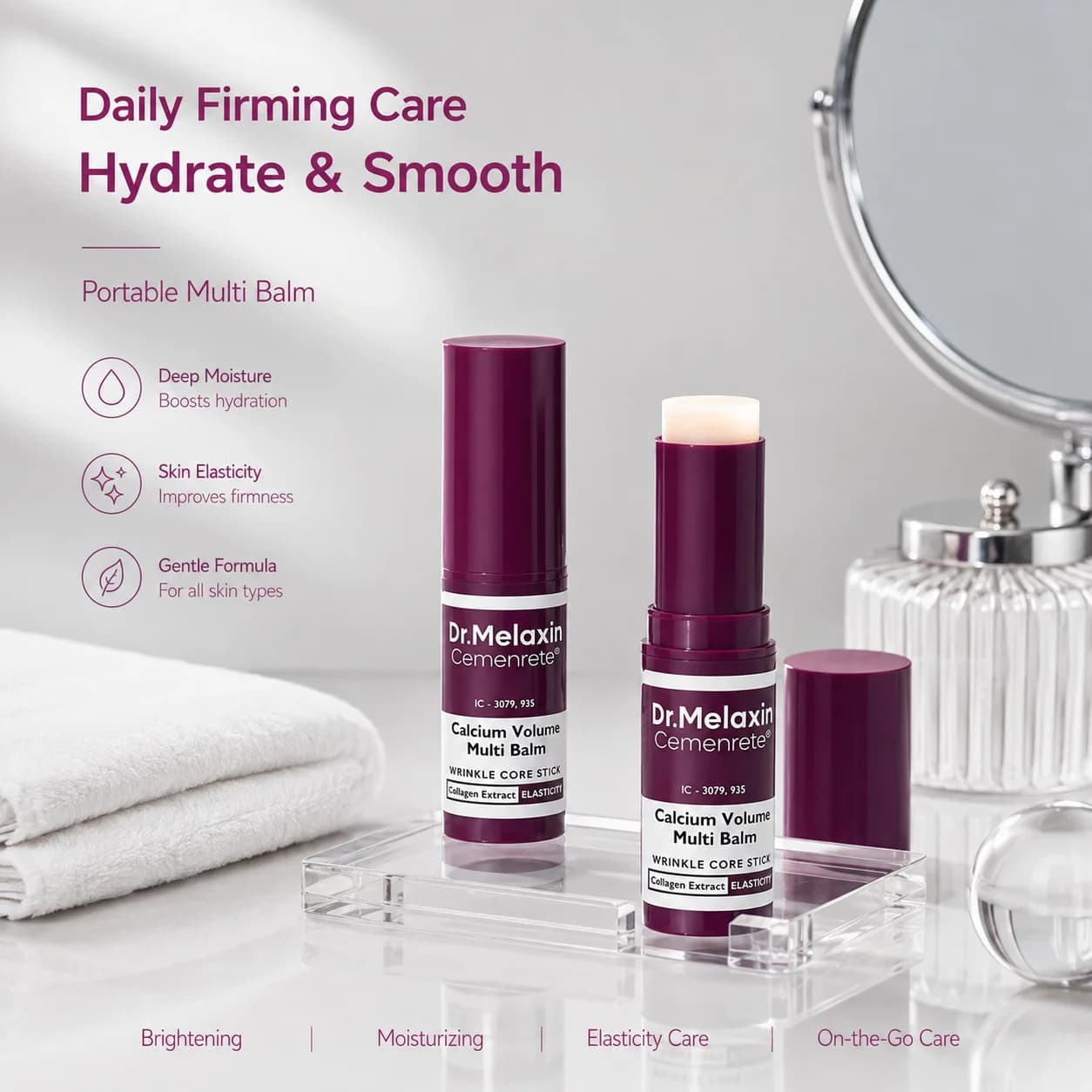 Hydrating Moisturizer Stick Anti Wrinkle Firming Cream Balm Nourishing Emollient Compact Facial Care For All Skin Types