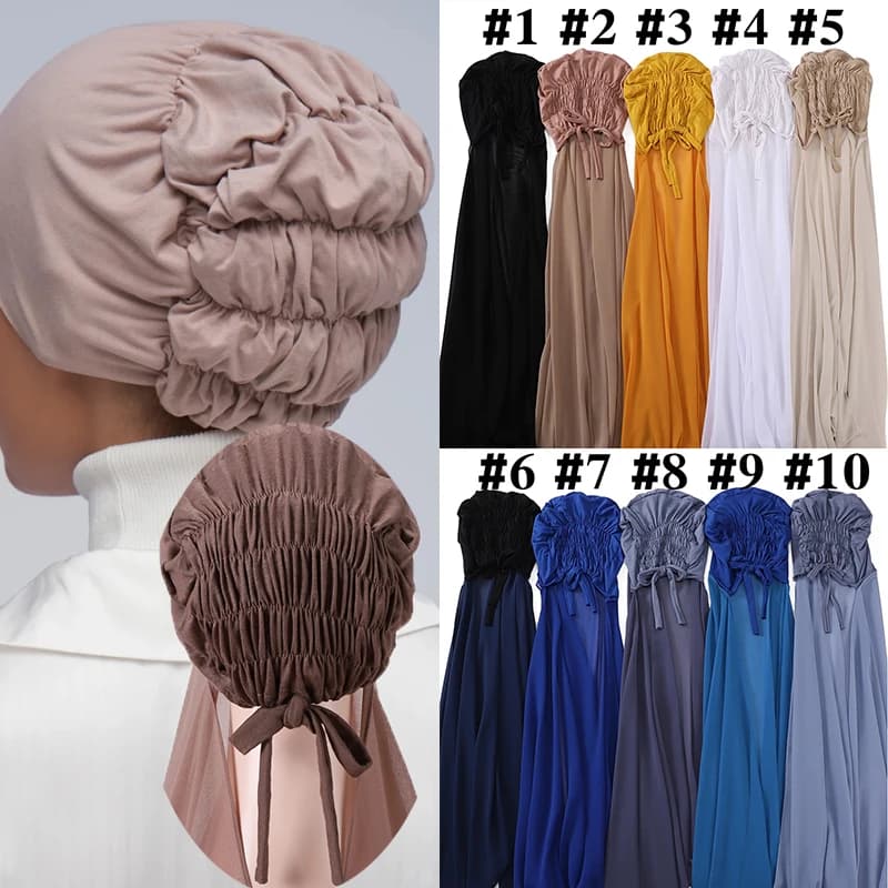 Hijab in chiffon istantaneo senza spille, Bonnet in jersey da donna, Scialli e foulard islamici, Sottocapo hijab, Fornitore di scialli