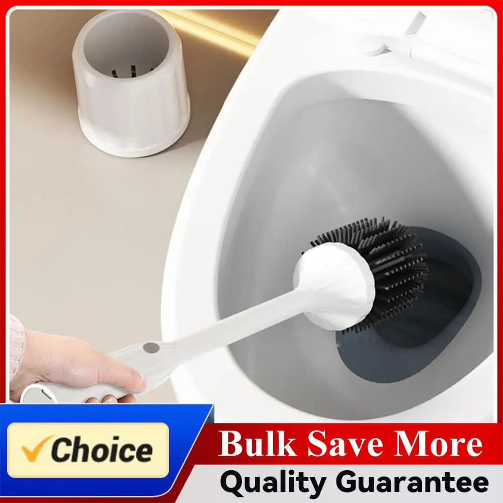 Spazzola Elettrica per WC con Manico Lungo Antiscivolo, Spazzola in Silicone per la Pulizia del Gabinetto, Accessori per il Bagno