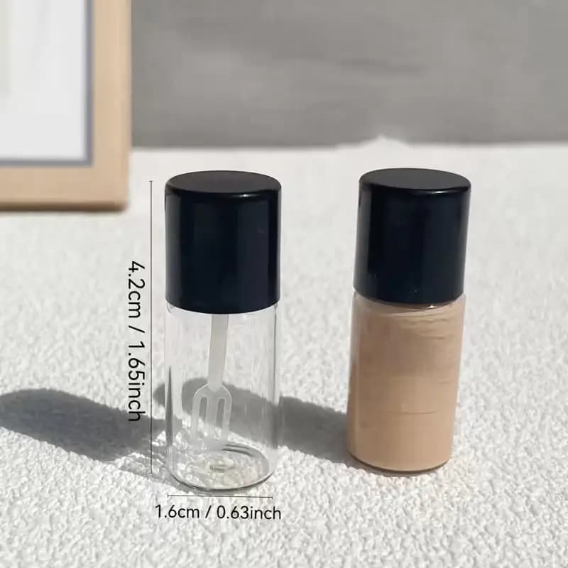 5/10 Pezzi Mini Flacone Cosmetico in Vetro Ricaricabile da 4ml, Vuoto, da Viaggio, per Fondotinta, con Piccolo Cucchiaio per Applicazione, Accessorio Trucco