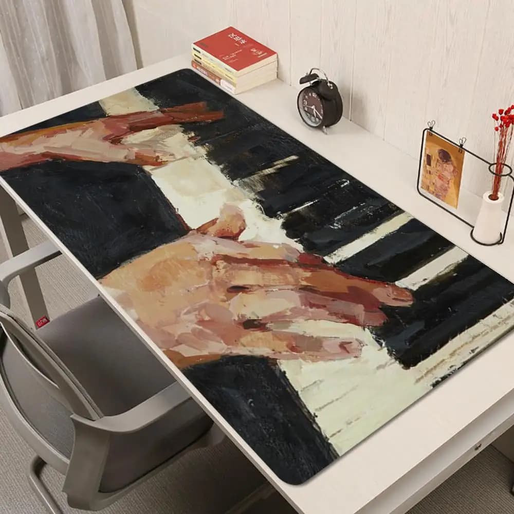 Tappetino per mouse con mani per pianoforte Tappetino per mouse da gioco antiscivolo multi-dimensione Gamer Tappetino per mouse E-Sports Gioco Tastiera meccanica Tappetino da scrivania XXL