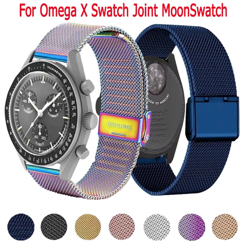 Anello in metallo milanese da 20 mm per Omega X Swatch Joint MoonSwatch cinturino in acciaio inossidabile accessori per MoonSwatch Correa
