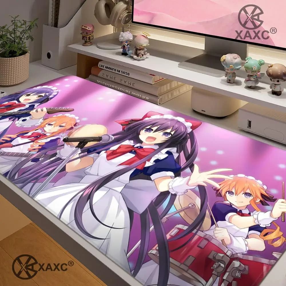 Tokisaki Kurumi Tappetino per mouse grande Date A Live Tappetino per mouse per laptop Accessori da gioco Tastiera Desktop PC Gamer Tappetino per mouse in gomma Anime