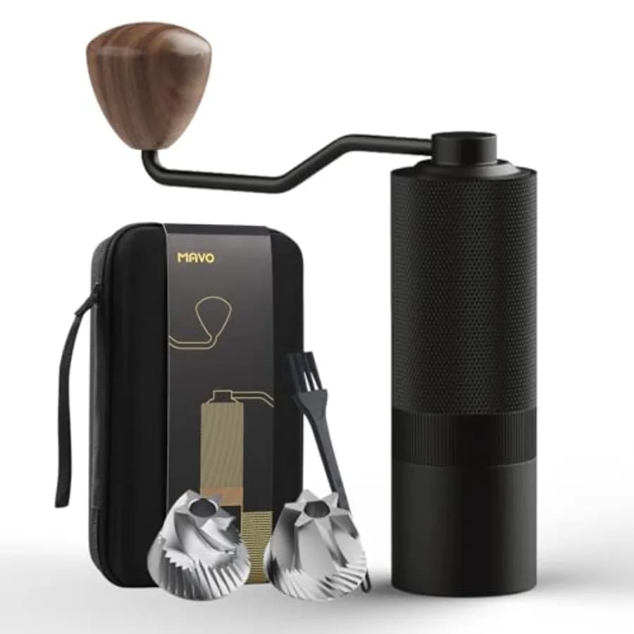 Macinacaffè Manuale Wizard con Capacità di 25g e 2 Lame Coniche in Acciaio Inox CNC per Macinare Chicchi di Caffè
