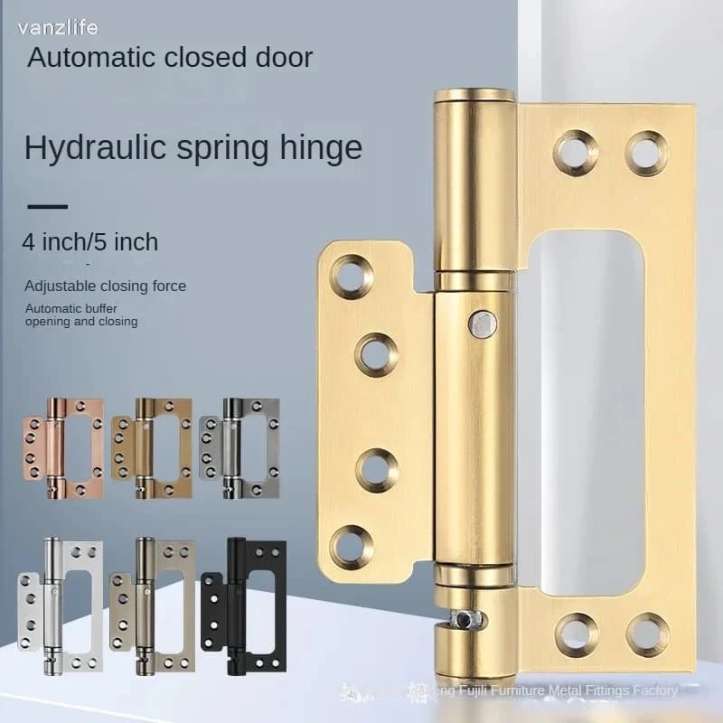 Cerniere Invisibili per Porte in Acciaio Inox, Cerniera a Molla con Rimbalzo Automatico, Pieghevole e Ammortizzata, con Posizionamento Chiuso