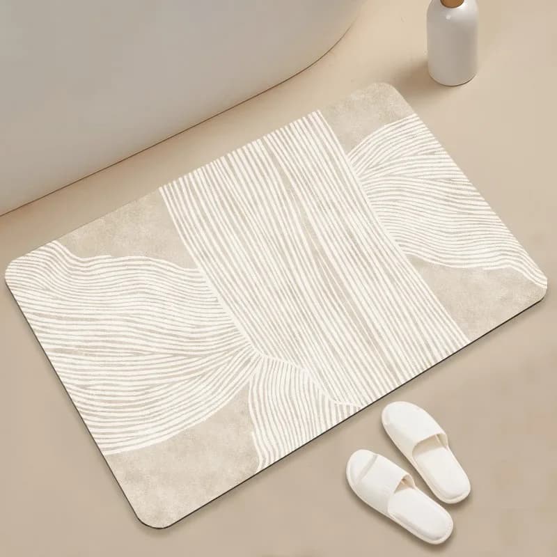 Tappetino da Bagno Moderno Super Assorbente, Tappeto Antiscivolo per Cucina, Tappetini Decorativi Lavabili in Terra Diatomacea per Casa