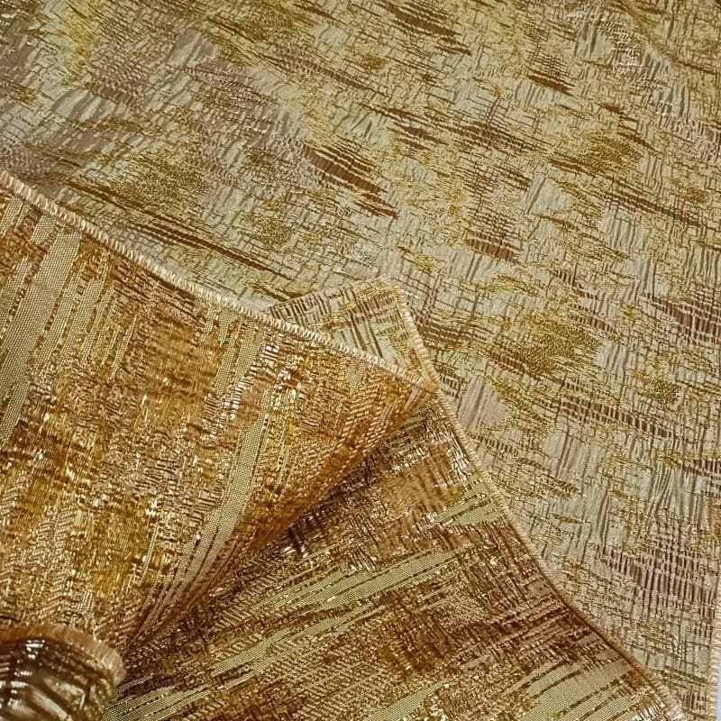 Luxurious Glitter Golden Jacquard Fabric Handmade for Sewing Home Designer Coat Dress Decoration Crafts Materials