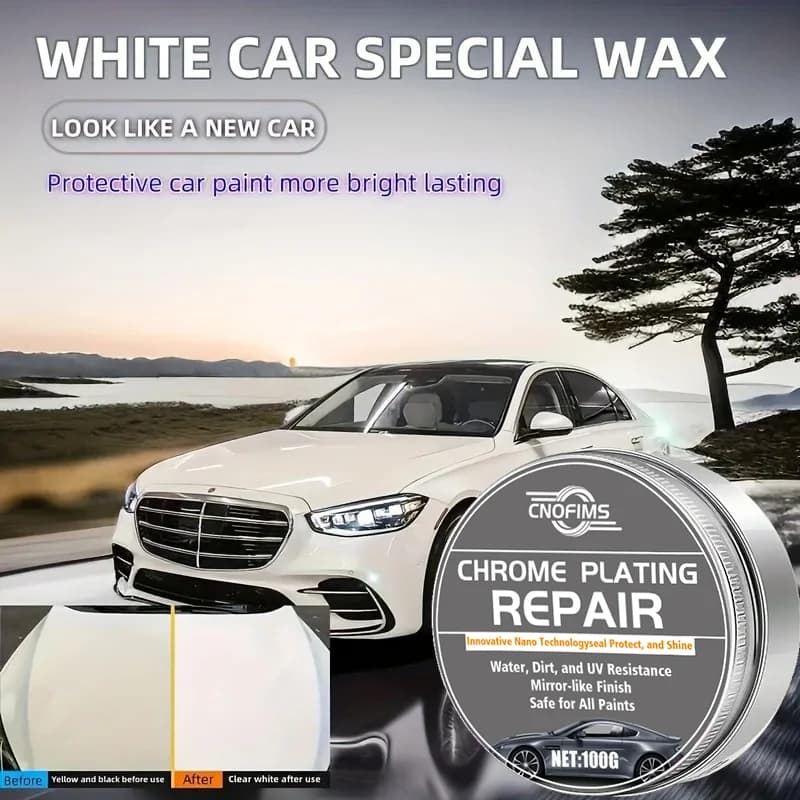 Cera per auto bianca: sigillante con rivestimento in porcellana lucida, antigraffio e macchie, idrofobico e resistente ai raggi UV, vetro duraturo