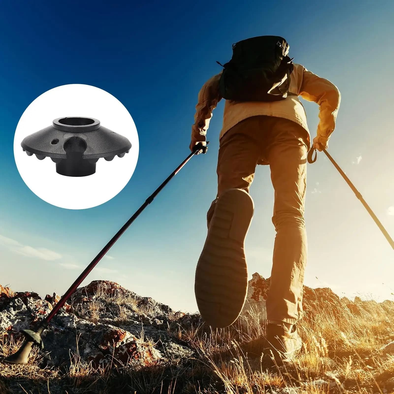 Cuscinetti Antiscivolo per Bastoncini da Trekking (2 Pezzi) - Ricambi per Punte di Bastoni da Escursionismo e Camminata - Accessori Outdoor