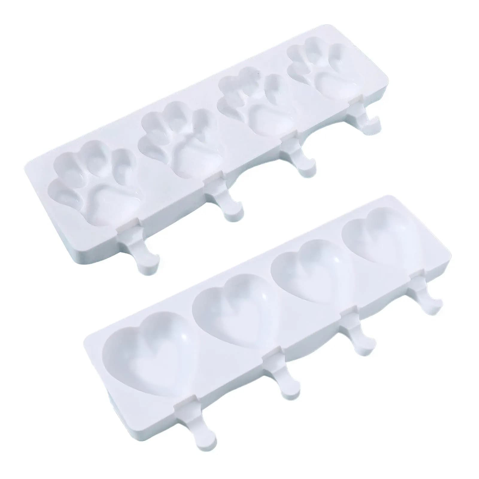 2 pezzi di gel di silice facile da pulire stampo per ghiaccio in silicone estate ghiaccioli fai da te gelato che fa opere strumento come mostrato