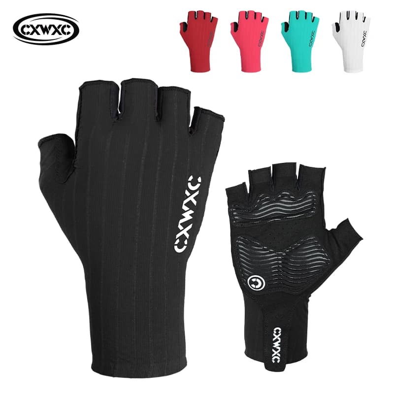 Cycling Gloves Half fingers CXWXC, Gel Gloves Half fingers for bicycle, Lycra Fabric Short Gloves, Exterior Sports Gloves for Motorcycles and Bikes