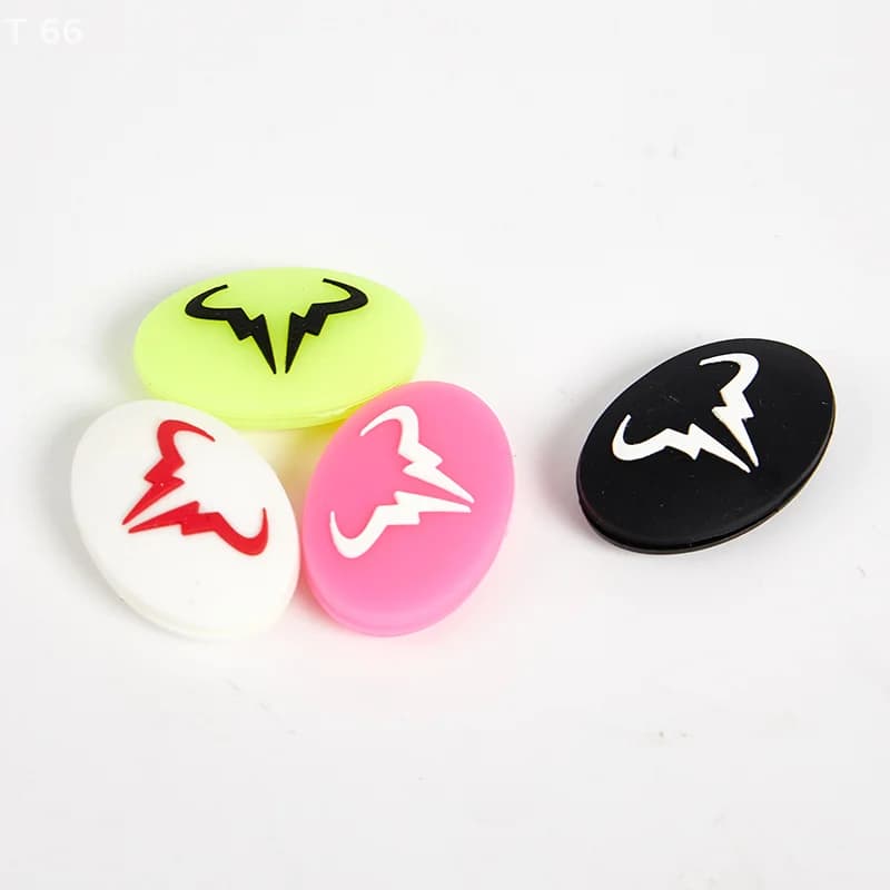 Vibration shock absorbers for tennis racket with shock absorber for soft silicone tennis