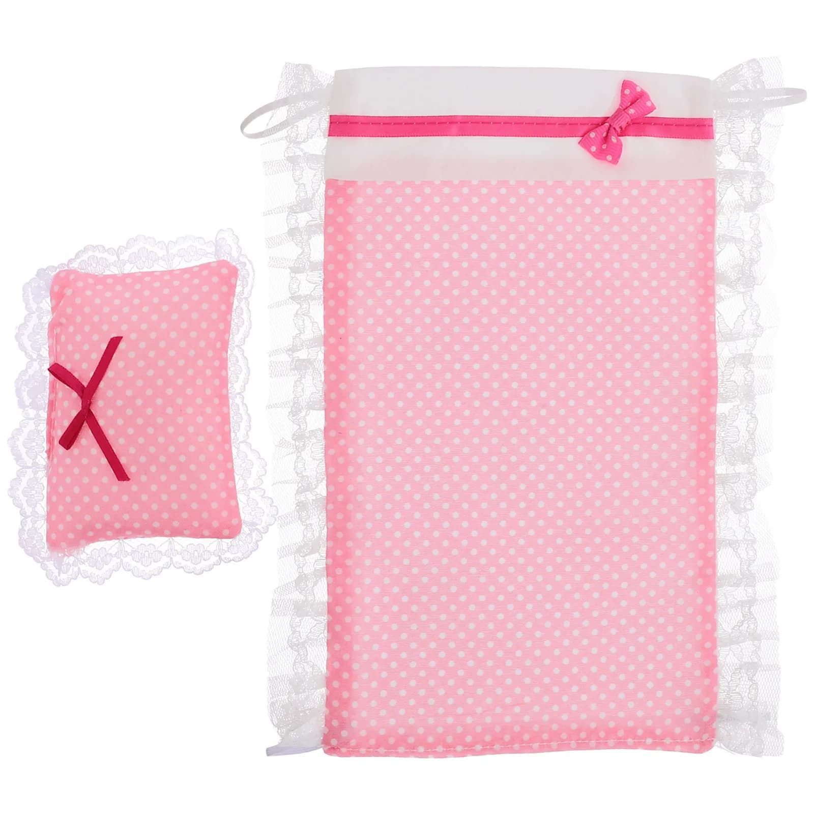 1Set Miniature Bedding Set Dollhouse Bedroom Mini Bed Sheet Pillow Accessories Bedroom Decor Supply Mini Bedding for House