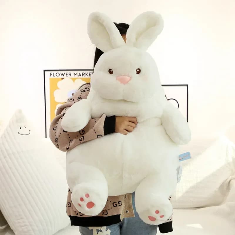 Kawaii White Bunny Doll grandi orecchie coniglio peluche cuscino tessuto confortevole morbido riempito pieno morbido decorazione della casa regali di festa