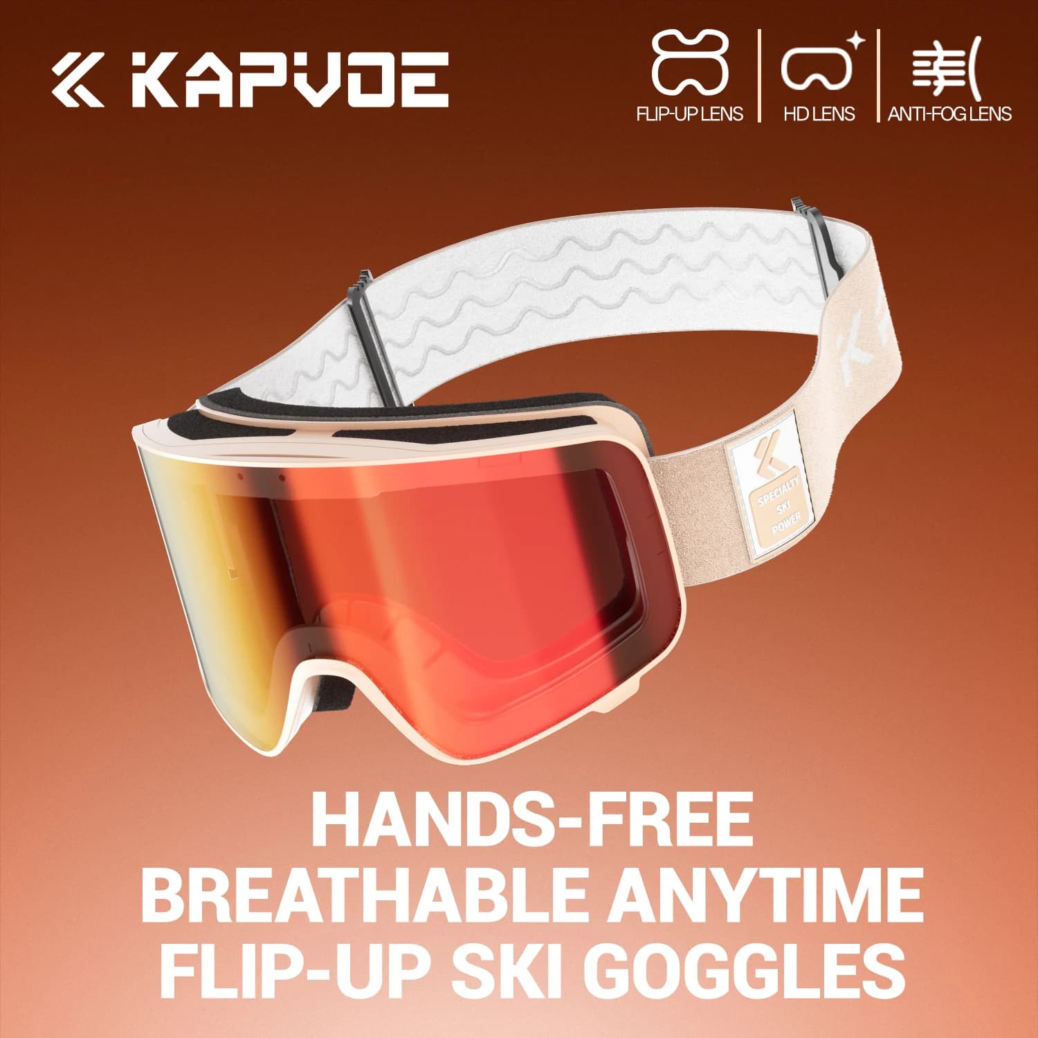 Occhiali da Sci Fotocromatici Kapvoe con Lenti Magnetiche Antiappannamento Ribaltabili, Protezione UV400, Occhiali da Sci per Uomo e Donna, Occhiali da Sole Sportivi da Neve